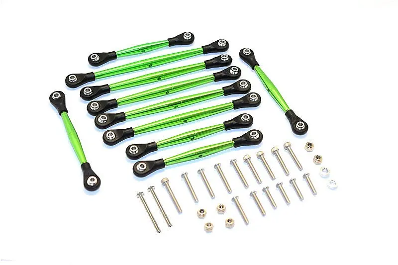 Thunder Tiger Kaiser Xs Aluminum Link Parts & Sterring Rod - 10Pcs Set Green 1