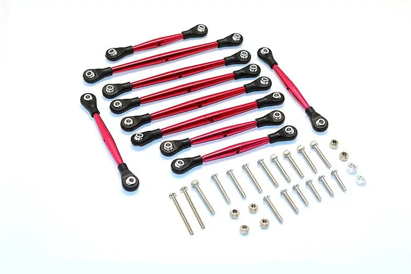 Thunder Tiger Kaiser Xs Aluminum Link Parts & Sterring Rod - 10Pcs Set Red 1