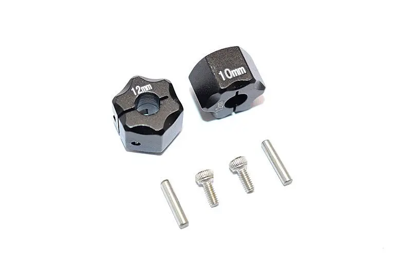 Thunder Tiger Kaiser Xs Aluminum Wheel Hex (12Mm X 10Mm) - 2Pcs Set Black 1