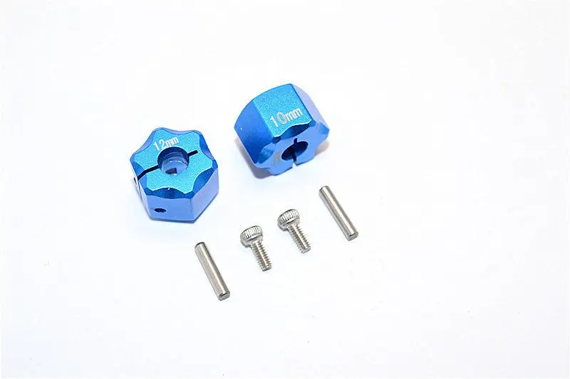 Thunder Tiger Kaiser Xs Aluminum Wheel Hex (12Mm X 10Mm) - 2Pcs Set Blue 1