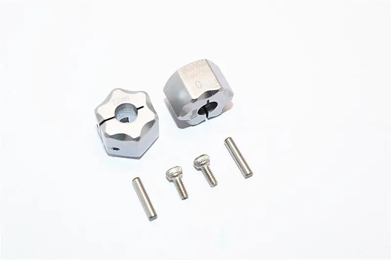 Thunder Tiger Kaiser Xs Aluminum Wheel Hex (12Mm X 10Mm) - 2Pcs Set Gray Silver 1