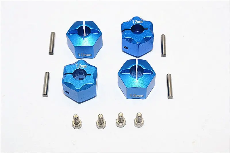Thunder Tiger Kaiser Xs Aluminum Wheel Hex (12Mm X 10Mm) - 4Pcs Set Blue 1