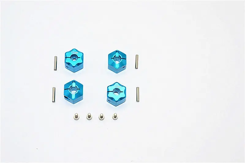 Thunder Tiger Kaiser Xs Aluminum Wheel Hex (12Mm X 10Mm) - 4Pcs Set Sky Blue 1