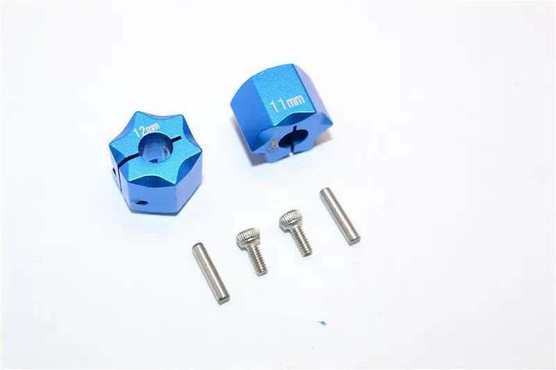 Thunder Tiger Kaiser Xs Aluminum Wheel Hex (12Mm X 11Mm) - 2Pcs Set Blue 1