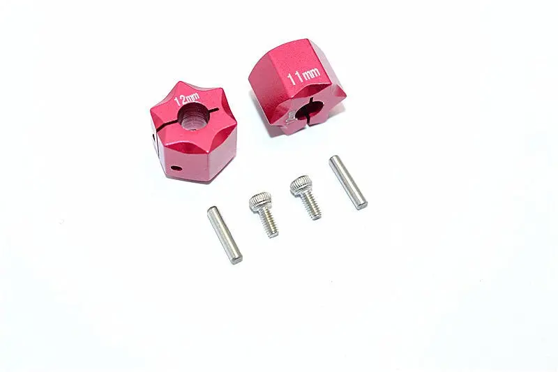 Thunder Tiger Kaiser Xs Aluminum Wheel Hex (12Mm X 11Mm) - 2Pcs Set Red 1
