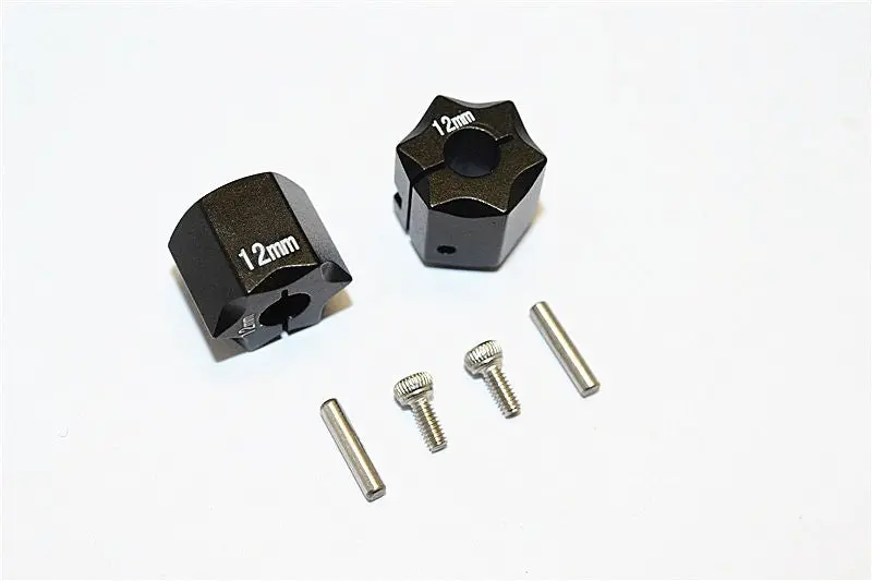 Thunder Tiger Kaiser Xs Aluminum Wheel Hex (12Mm X 12Mm) - 2Pcs Set Black 1