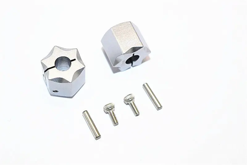 Thunder Tiger Kaiser Xs Aluminum Wheel Hex (12Mm X 12Mm) - 2Pcs Set Gray Silver 1
