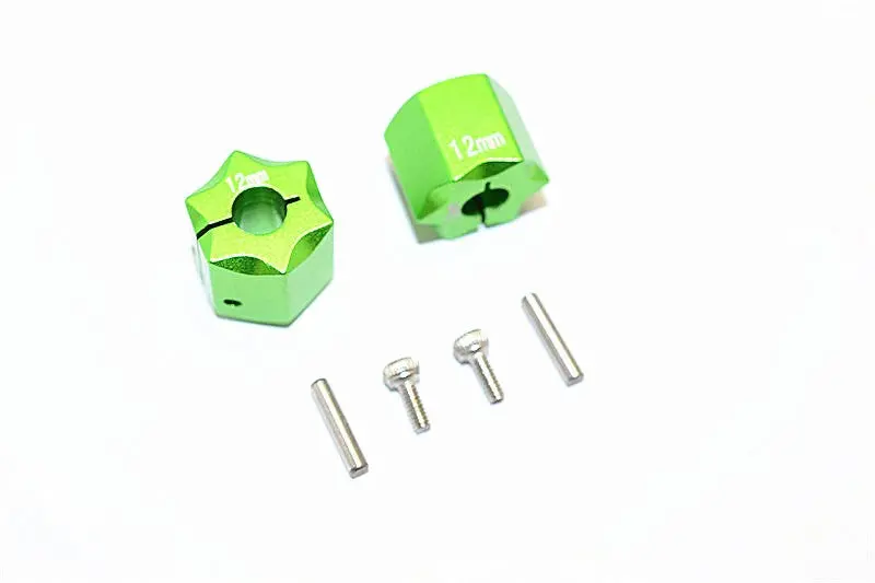 Thunder Tiger Kaiser Xs Aluminum Wheel Hex (12Mm X 12Mm) - 2Pcs Set Green 1