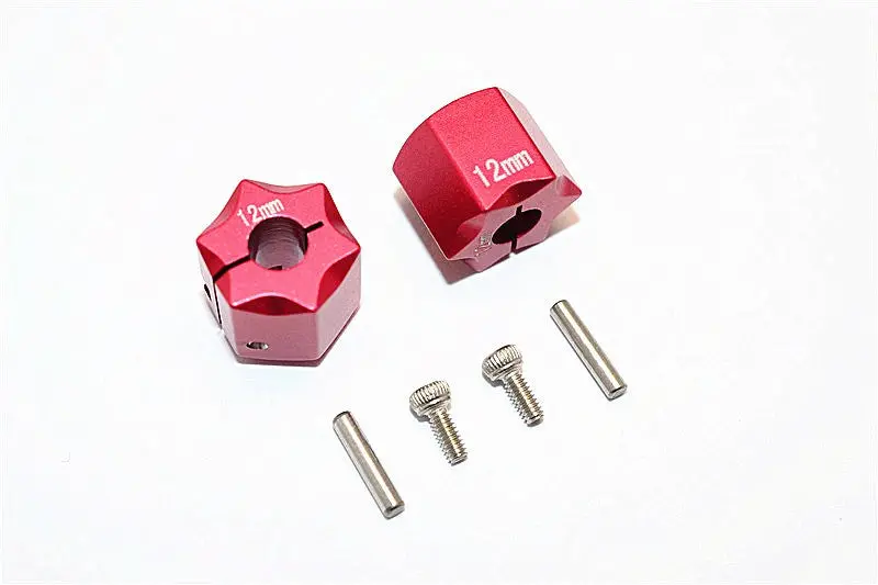 Thunder Tiger Kaiser Xs Aluminum Wheel Hex (12Mm X 12Mm) - 2Pcs Set Red 1