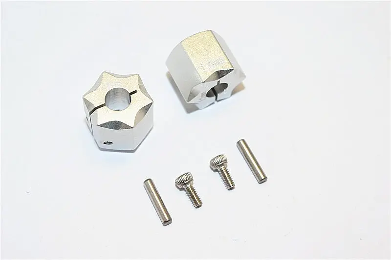 Thunder Tiger Kaiser Xs Aluminum Wheel Hex (12Mm X 12Mm) - 2Pcs Set Silver 1