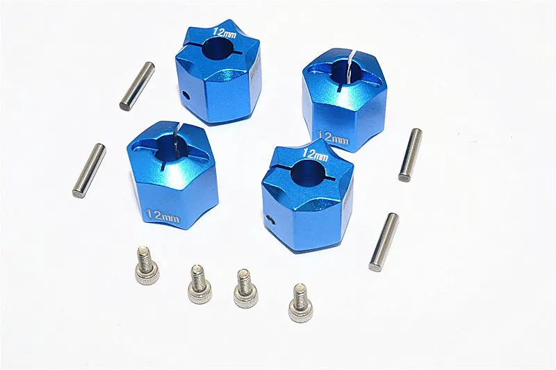 Thunder Tiger Kaiser Xs Aluminum Wheel Hex (12Mm X 12Mm) - 4Pcs Set Blue 1