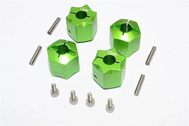 Thunder Tiger Kaiser Xs Aluminum Wheel Hex (12Mm X 12Mm) - 4Pcs Set Green 1