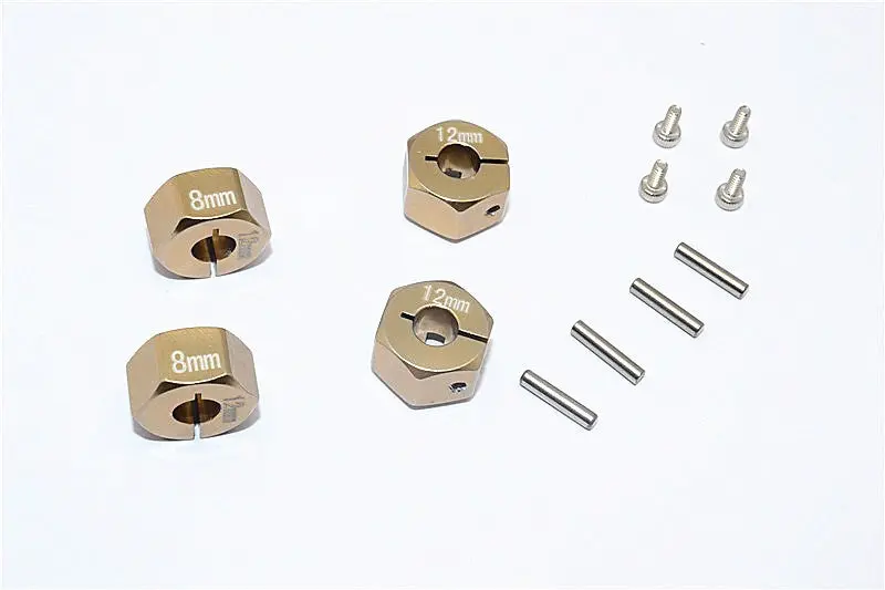 Thunder Tiger Kaiser Xs Aluminum Wheel Hex (12Mm X 8Mm) - 4Pcs Set Titanium 1