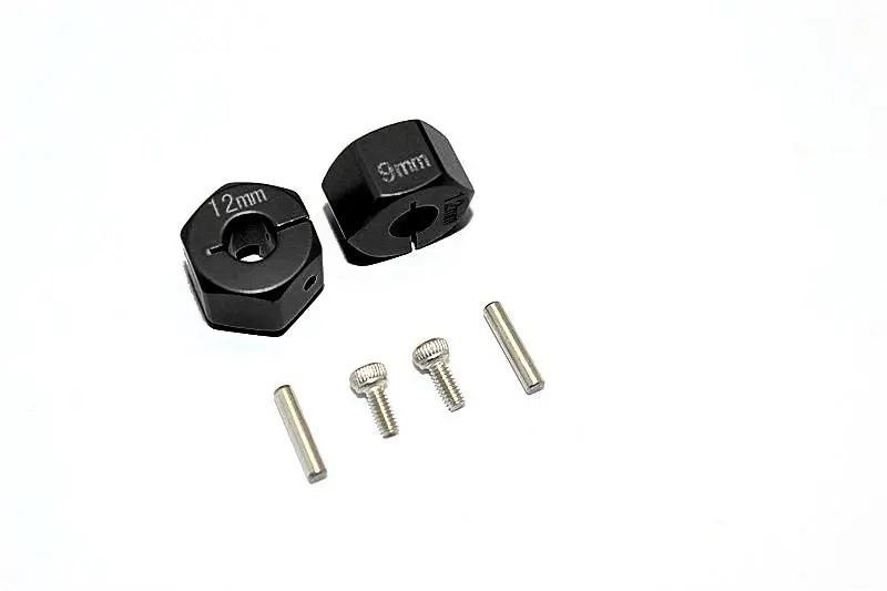 Thunder Tiger Kaiser Xs Aluminum Wheel Hex (12Mm X 9Mm) - 2Pcs Set Black 1