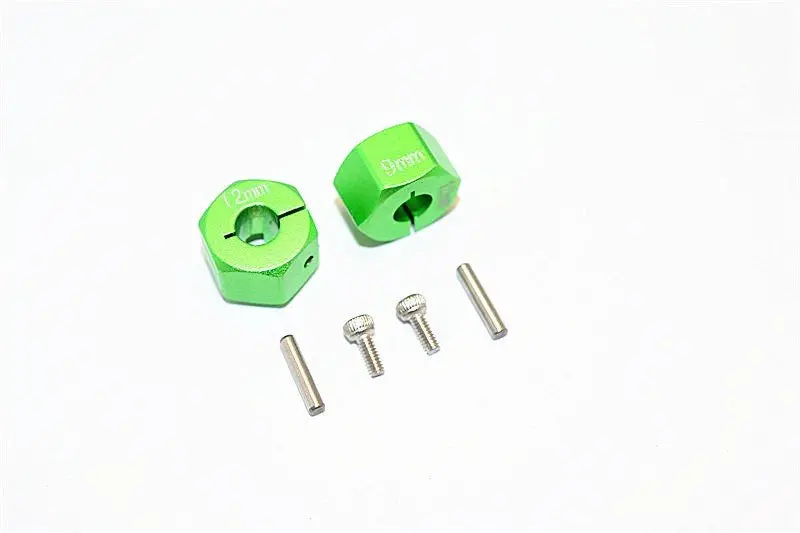 Thunder Tiger Kaiser Xs Aluminum Wheel Hex (12Mm X 9Mm) - 2Pcs Set Green 1