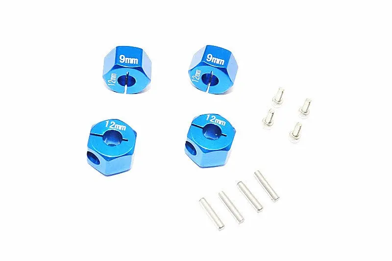 Thunder Tiger Kaiser Xs Aluminum Wheel Hex (12Mm X 9Mm) - 4Pcs Set Blue 1