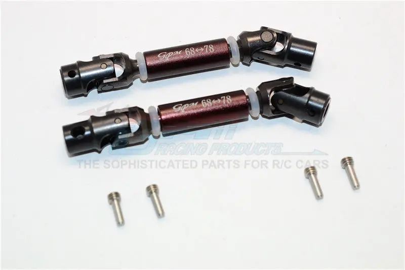 Thunder Tiger Kaiser Xs Steel+Aluminum Front & Rear Main Drive Shaft (68Mm-78Mm) - 2Pcs Set Brown 1