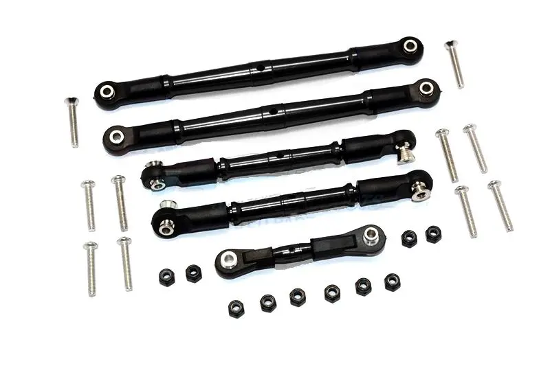 Thunder Tiger Truck K-Rock Mt4-G5 Aluminium Tie Rods Complete Set - 5Pcs Set Black 1