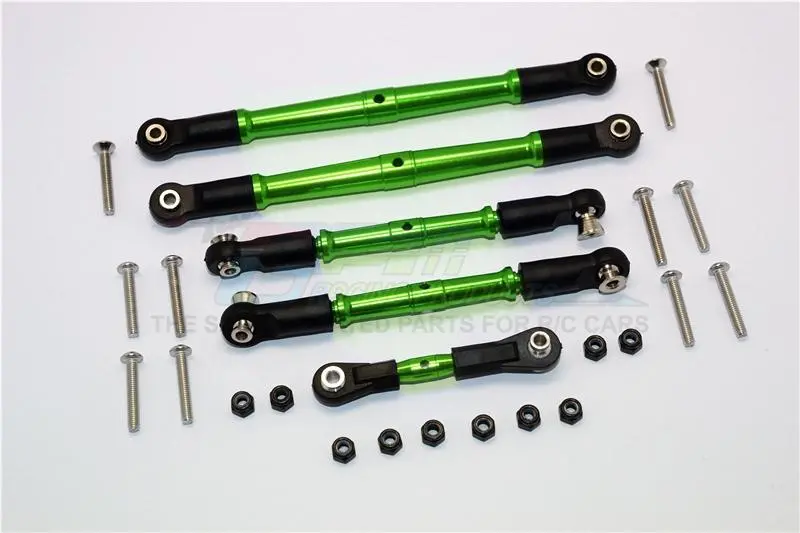 Thunder Tiger Truck K-Rock Mt4-G5 Aluminium Tie Rods Complete Set - 5Pcs Set Green 1