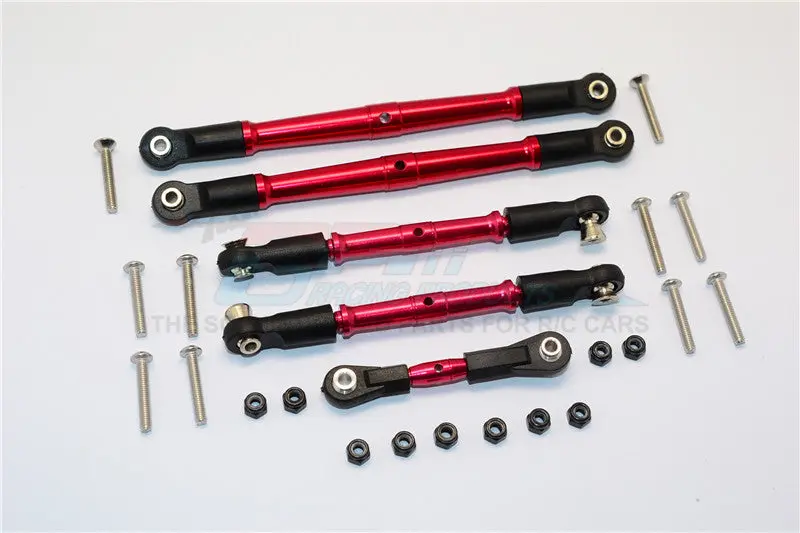 Thunder Tiger Truck K-Rock Mt4-G5 Aluminium Tie Rods Complete Set - 5Pcs Set Red 1