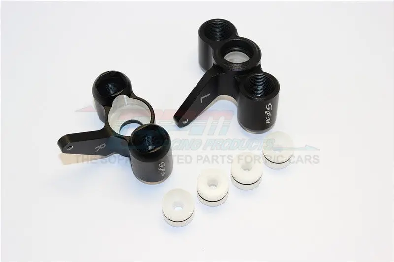Thunder Tiger Truck K-Rock Mt4-G5 Aluminum Front Knuckle Arm With Delrin Collars - 1Pr Set Black 1