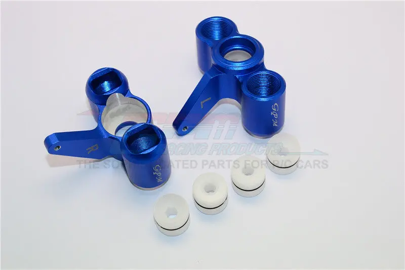 Thunder Tiger Truck K-Rock Mt4-G5 Aluminum Front Knuckle Arm With Delrin Collars - 1Pr Set Blue 1