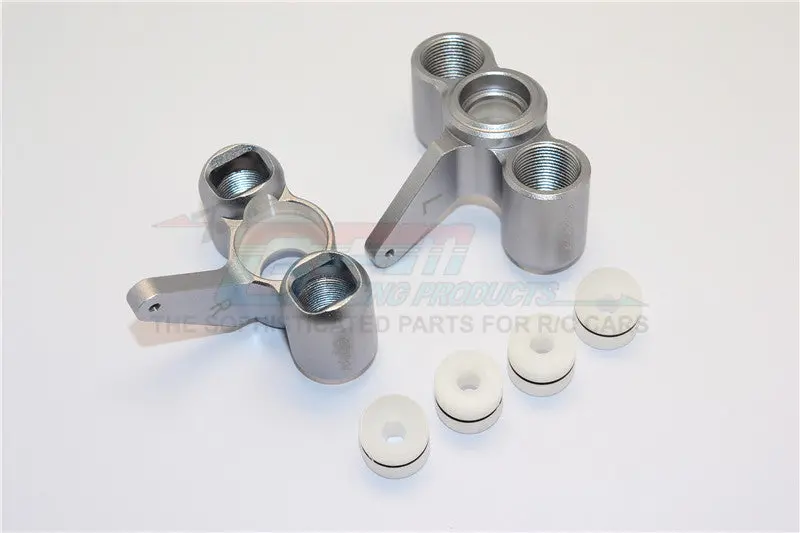 Thunder Tiger Truck K-Rock Mt4-G5 Aluminum Front Knuckle Arm With Delrin Collars - 1Pr Set Gray Silver 1