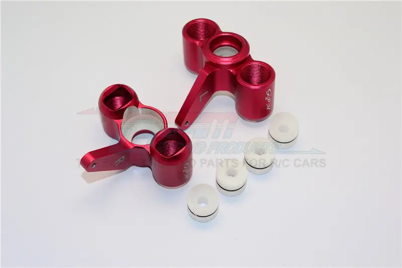 Thunder Tiger Truck K-Rock Mt4-G5 Aluminum Front Knuckle Arm With Delrin Collars - 1Pr Set Red 1