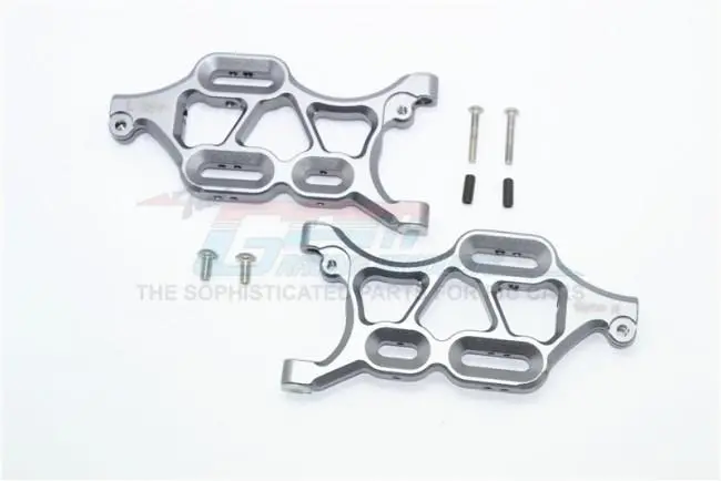 Thunder Tiger Truck K-Rock Mt4-G5 Aluminum Front Lower Arms - 1Pr Set Gray Silver 1