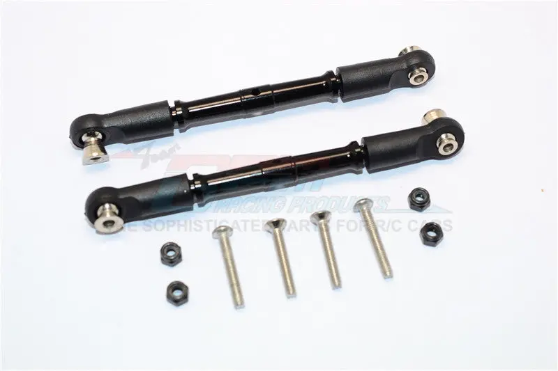 Thunder Tiger Truck K-Rock Mt4-G5 Aluminum Front Turnbuckles - 1Pr Set Black 1
