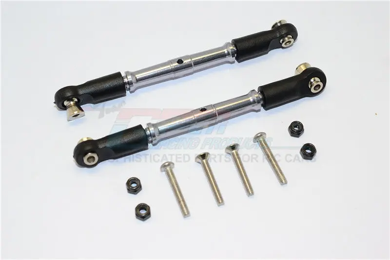 Thunder Tiger Truck K-Rock Mt4-G5 Aluminum Front Turnbuckles - 1Pr Set Gray Silver 1