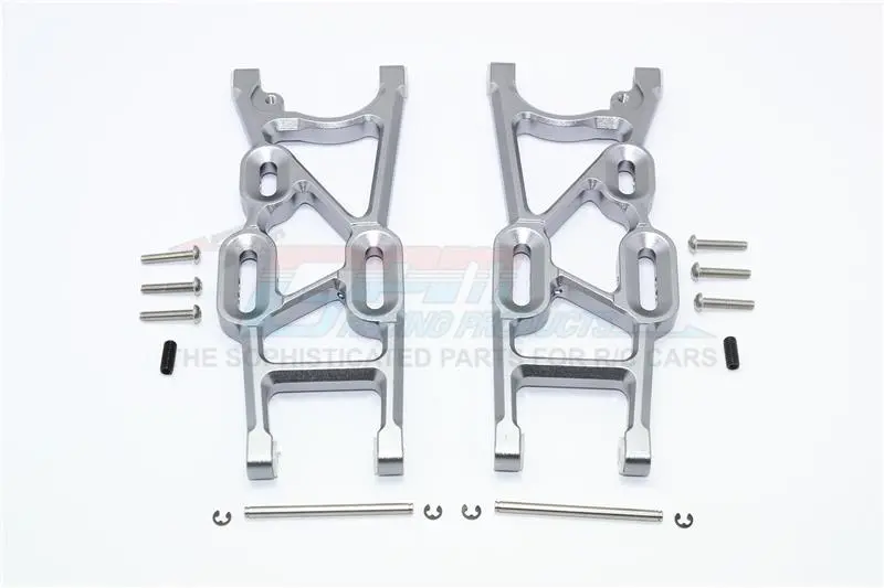 Thunder Tiger Truck K-Rock Mt4-G5 Aluminum Rear Lower Arms - 1Pr Set Gray Silver 1