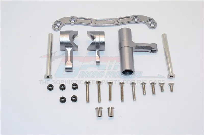 Thunder Tiger Truck K-Rock Mt4-G5 Aluminum Steering Assembly - 1 Set Gray Silver 1