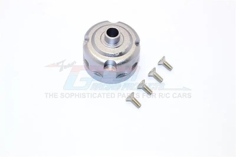 Thunder Tiger Truck K-Rock Mt4-G5 Brushless Aluminum Front/Rear Diff Case - 1 Set Gray Silver 1