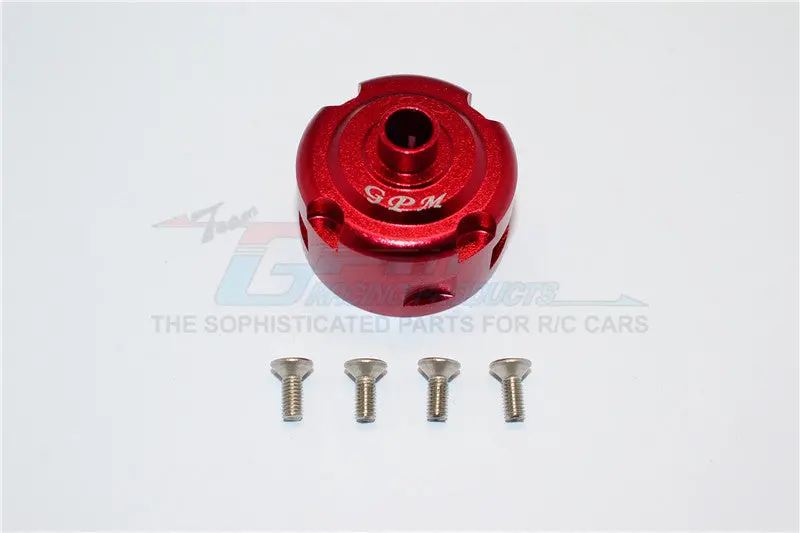 Thunder Tiger Truck K-Rock Mt4-G5 Brushless Aluminum Front/Rear Diff Case - 5Pc Set Red 1