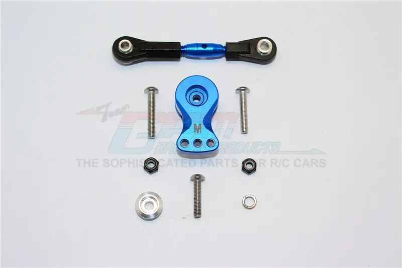 Thunder Tiger Truck K-Rock Mt4-G5 Brushless Aluminum Hi-Torque Servo Saver 25T With Alloy Tie Rod - 1 Set Blue 1