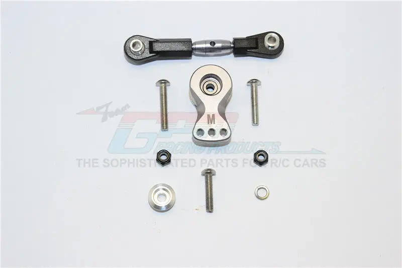 Thunder Tiger Truck K-Rock Mt4-G5 Brushless Aluminum Hi-Torque Servo Saver 25T With Alloy Tie Rod - 1 Set Gray Silver 1