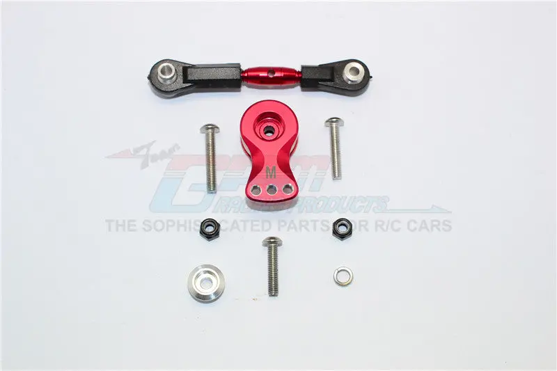 Thunder Tiger Truck K-Rock Mt4-G5 Brushless Aluminum Hi-Torque Servo Saver 25T With Alloy Tie Rod - 1 Set Red 1