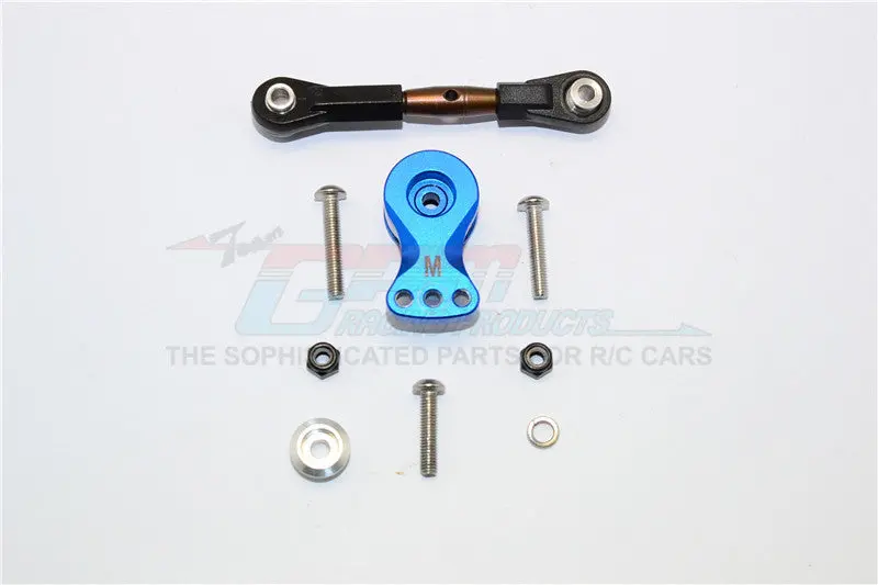 Thunder Tiger Truck K-Rock Mt4-G5 Brushless Aluminum Hi-Torque Servo Saver 25T With Spring Steel Tie Rod - 1 Set Blue 1