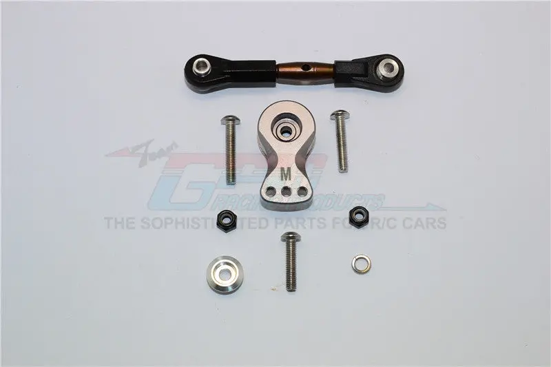 Thunder Tiger Truck K-Rock Mt4-G5 Brushless Aluminum Hi-Torque Servo Saver 25T With Spring Steel Tie Rod - 1 Set Gray Silver 1