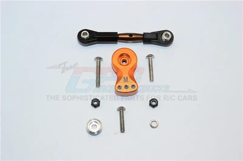 Thunder Tiger Truck K-Rock Mt4-G5 Brushless Aluminum Hi-Torque Servo Saver 25T With Spring Steel Tie Rod - 1 Set Orange 1