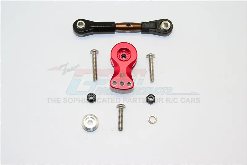 Thunder Tiger Truck K-Rock Mt4-G5 Brushless Aluminum Hi-Torque Servo Saver 25T With Spring Steel Tie Rod - 1 Set Red 1