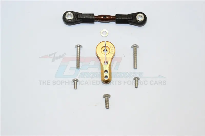 Thunder Tiger Truck K-Rock Mt4-G5 Brushless Spring Steel Adjustable Servo Rod & 25T Servo Horn - 2Pcs Set Titanium 1