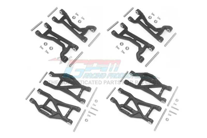 Traxxas 1/10 Maxx 4Wd Monster Truck Aluminium Full Suspension Arm Set (Front + Rear & Upper + Lower Arms) - 56Pc Set Black 1