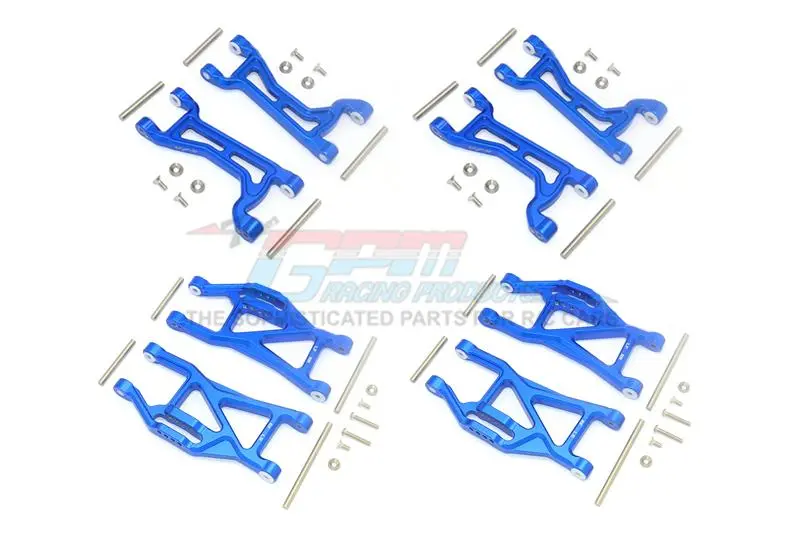 Traxxas 1/10 Maxx 4Wd Monster Truck Aluminium Full Suspension Arm Set (Front + Rear & Upper + Lower Arms) - 56Pc Set Blue 1