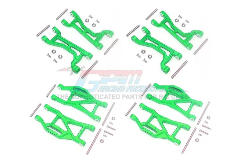Traxxas 1/10 Maxx 4Wd Monster Truck Aluminium Full Suspension Arm Set (Front + Rear & Upper + Lower Arms) - 56Pc Set Green 1