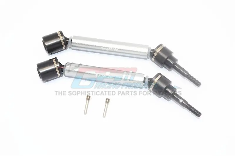 Traxxas 1/10 Maxx 4Wd Monster Truck Harden Steel + Aluminum Front Or Rear Adjustable Cvd Drive Shaft - 1Pr Set Gray Silver 1