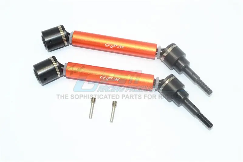 Traxxas 1/10 Maxx 4Wd Monster Truck Harden Steel + Aluminum Front Or Rear Adjustable Cvd Drive Shaft - 1Pr Set Orange 1