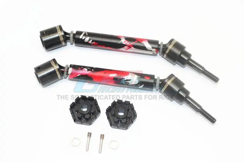 Traxxas 1/10 Maxx 4Wd Monster Truck Harden Steel + Aluminum Front Or Rear Adjustable Cvd Drive Shaft + Hex Adapter (Splatter Paint Version 2) - 1Pr Set Splatter 1