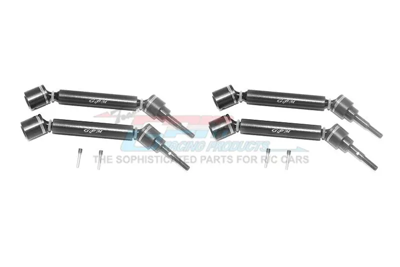 Traxxas 1/10 Maxx 4Wd Monster Truck Harden Steel + Aluminum Front + Rear Adjustable Cvd Drive Shaft - 2Pr Set Black 1